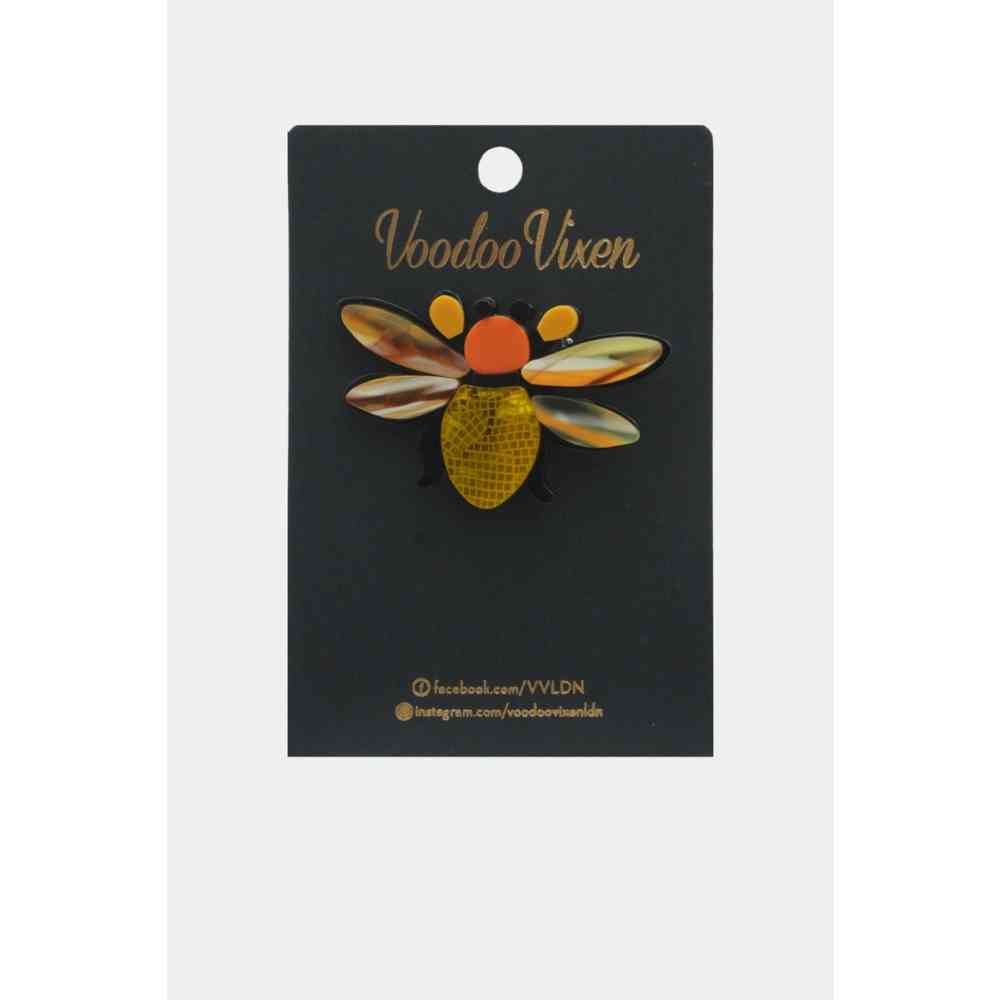 Voodoo Vixen - Resin Bug Broche - Orange